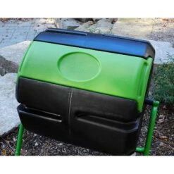 FCMP Outdoor HF-RM4000 HOTFROG 37 Gallon Plastic Single Chamber Roto Tumbling Composter Outdoor Elevated Rotating Garden Compost Bin, Black/Green -Garden Promotional Store GUEST 4b622ee9 bdd6 49a3 85f5 eea9fb109856