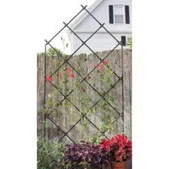 Achla Designs 95" Traditional Freestanding Lattice Iron Garden Trellis Graphite Powder Coat Finish -Garden Promotional Store GUEST 4cc849ce 5af8 43c7 978c 79be373982c1