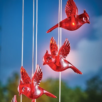 Collections Etc Sparkling Solar Hanging Cardinal Outdoor Garden Mobile 5 X 5 X 30 Red 4 Collections Etc Sparkling Solar Hanging Cardinal Outdoor Garden Mobile 5 X 5 X 30 Red - Image 2
