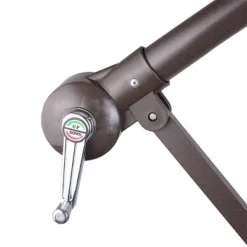 Fleming Supply Offset Brown Swivel Patio Umbrella