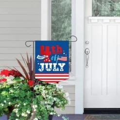 Big Dot Of Happiness Firecracker 4th Of July - Outdoor Home Decorations - Double-Sided Red, White And Royal Blue Party Garden Flag - 12 X 15.25 Inches -Garden Promotional Store GUEST 4e70cef1 229d 411d 9168 e712ba3ca1a9