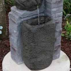 Sunnydaze Decor Sunnydaze Outdoor Polyresin Solar Powered Stone Bowls Water Fountain With LED Lights And Backup Battery - 30" -Garden Promotional Store GUEST 4eabd169 20c0 4241 90ff 16c502edbbe9