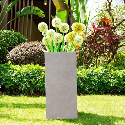 Rosemead Home & Garden, Inc.14" Wide Square Concrete/Fiberglass Modern Indoor/Outdoor Planter Weathered Gray 3 Rosemead Home & Garden, Inc.14" Wide Square Concrete/Fiberglass Modern Indoor/Outdoor Planter Weathered Gray
