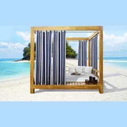 Commonwealth Seascapes Stripes Light Filtering Satiny Look Provide Privacy Grommet Outdoor Panel Pair Indigo 8 Commonwealth Seascapes Stripes Light Filtering Satiny Look Provide Privacy Grommet Outdoor Panel Pair Indigo -Garden Promotional Store GUEST 50038eec 2094 4e4f 80d4 041cae741c4c