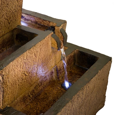 17" Solar Tiered Rustic Fountain - Alpine Corporation 4 17" Solar Tiered Rustic Fountain - Alpine Corporation - Image 2