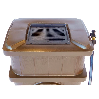 FCMP Outdoor WG4000 45 Gallon Wood Grain Outdoor Home Rain Water Catcher Barrel Flat Back Container With Spigots And Mesh Screen, Brown 7 FCMP Outdoor WG4000 45 Gallon Wood Grain Outdoor Home Rain Water Catcher Barrel Flat Back Container With Spigots And Mesh Screen, Brown - Image 5