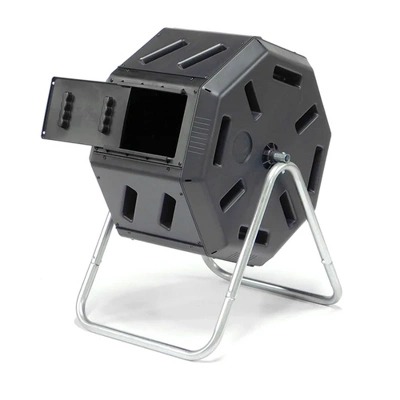 FCMP Outdoor Lawn & Garden 22.5 Gallon Plastic Tumbling Composter Rotating Yard Waste Bin With Aeration Holes, Black 5 FCMP Outdoor Lawn & Garden 22.5 Gallon Plastic Tumbling Composter Rotating Yard Waste Bin With Aeration Holes, Black - Image 3