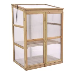 Costway Garden Portable Wooden GreenHouse Cold Frame Raised Plants Shelves Protection -Garden Promotional Store GUEST 529c53e9 9e8c 4179 8f1c dccab91f149a