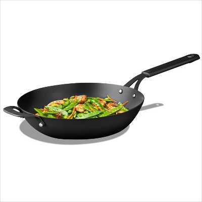 OXO 12" Steel Open Wok With Silicone Sleeve Black 7 OXO 12" Steel Open Wok With Silicone Sleeve Black - Image 5