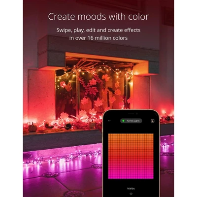 Twinkly Cluster App-Controlled LED Christmas Lights 400 RGB (16 Million Colors) 19.7 Feet Green Wire Indoor/Outdoor Smart Lighting Decoration (2 Pack) 2 Twinkly Cluster App-Controlled LED Christmas Lights 400 RGB (16 Million Colors) 19.7 Feet Green Wire Indoor/Outdoor Smart Lighting Decoration (2 Pack)