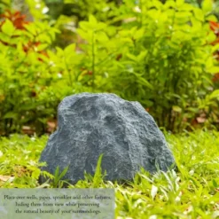 Gardenised Decorative Outdoor Weather-Resistant Artistic Artificial Faux Stone Rock, Garden Patio Granite Grey Fiberglass Stone -Garden Promotional Store GUEST 54a76f45 ded3 4c9a 9335 f5f395e839e9