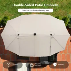 Costway Outdoor 15' Double-Sided Patio Umbrella 48 Solar LED Lights Crank & Base 16 Costway Outdoor 15' Double-Sided Patio Umbrella 48 Solar LED Lights Crank & Base -Garden Promotional Store GUEST 550e5b32 7ac9 4441 8c5b 61d7edf00308