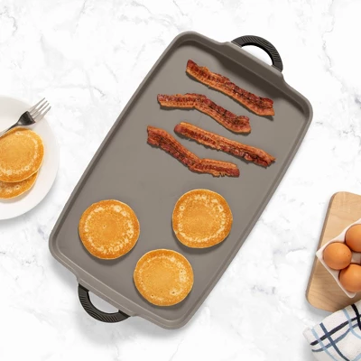 Goodful Cast Aluminum, Ceramic Double Burner Griddle Charcoal Gray 5 Goodful Cast Aluminum, Ceramic Double Burner Griddle Charcoal Gray - Image 3