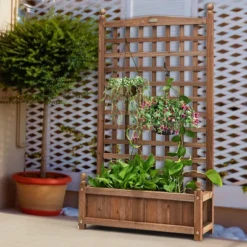 Costway Solid Wood Planter Box With Trellis Weather-Resistant Outdoor 25''x11''x48'' -Garden Promotional Store GUEST 579d54f8 5fe1 46f3 a0d9 7b37b22f7de7