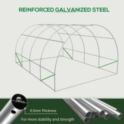 Outsunny 20' X 10' X 7' Walk-In Tunnel Greenhouse Garden Warm House Large Hot House Kit With 8 Roll-up Windows & Roll Up Door, Steel Frame 14 Outsunny 20' X 10' X 7' Walk-In Tunnel Greenhouse Garden Warm House Large Hot House Kit With 8 Roll-up Windows & Roll Up Door, Steel Frame -Garden Promotional Store GUEST 580031d2 2b14 4ec5 84e9 688afa26a75a