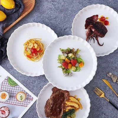 Bruntmor 10" Porcelain Ceramic Pie Pan For Baking Apple Pie, White Set Of 4 3 Bruntmor 10" Porcelain Ceramic Pie Pan For Baking Apple Pie, White Set Of 4