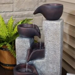 Sunnydaze Decor Sunnydaze Outdoor Polyresin Solar Powered Aged Tiered Vessels Water Fountain With Battery Backup - 29" -Garden Promotional Store GUEST 592f384f a78c 4fb9 b797 25b2251a63a2