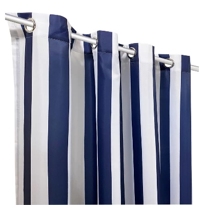 Commonwealth Seascapes Stripes Light Filtering Satiny Look Provide Privacy Grommet Outdoor Panel Pair Indigo 3 Commonwealth Seascapes Stripes Light Filtering Satiny Look Provide Privacy Grommet Outdoor Panel Pair Indigo - Image 2