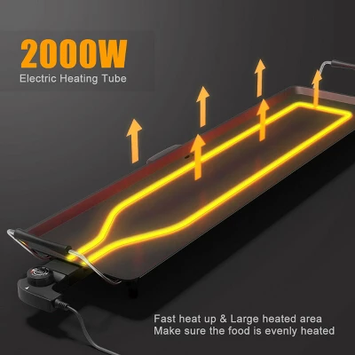 Electric Teppanyaki Table Top Grill Griddle BBQ Barbecue Nonstick Camping 5 Electric Teppanyaki Table Top Grill Griddle BBQ Barbecue Nonstick Camping - Image 3