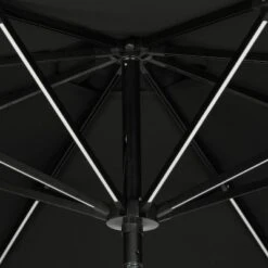 11' X 11' Calypso II Market Patio Umbrella With Solar LED Strip Lights Black - Island Umbrella -Garden Promotional Store GUEST 5b09c2ac 3790 4a34 a368 6d2e1f73735a