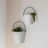 Set Of 2 Pail Wall Planters White Metal By Foreside Home & Garden -Garden Promotional Store GUEST 5b6b7e25 9de8 4050 ba13 3ca4b3a87e14