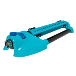 Aqua Joe AJ-OMS20-BRS Indestructible Metal Base Oscillating Sprinkler | Customizable Coverage | 4973 Sq Ft Max Coverage