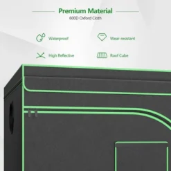 Costway 4x8 Grow Tent, 96''x48''x80'' High Reflective Mylar W/Observation Window GrayBlack -Garden Promotional Store GUEST 5d92c8a3 7654 4bb7 82b2 38cad79f0898