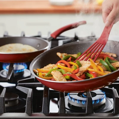 Rachael Ray Cook + Create Aluminum Nonstick Frying Pan Set 2pcRed 3 Rachael Ray Cook + Create Aluminum Nonstick Frying Pan Set 2pcRed