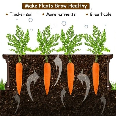 Costway 48''x24'' Raised Garden Bed Rectangle Plant Box Planter Flower Vegetable Brown 9 Costway 48''x24'' Raised Garden Bed Rectangle Plant Box Planter Flower Vegetable Brown - Image 7