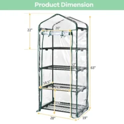 Costway White Mini Greenhouse W/ PVC Cover 4-Tier Portable Warm House 28'' X 19'' X 63'' 14 Costway White Mini Greenhouse W/ PVC Cover 4-Tier Portable Warm House 28'' X 19'' X 63'' -Garden Promotional Store GUEST 5e153639 f59b 4829 b3f5 86ff57bbfab9