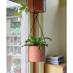 ACHLA Designs 10.5" Wide Indoor/Outdoor Cylindrical Galvanized Vera Hanging Planter Pot Burnt Sienna -Garden Promotional Store GUEST 5eaf403f 36ec 4904 84fe fde9d4dfdcfe