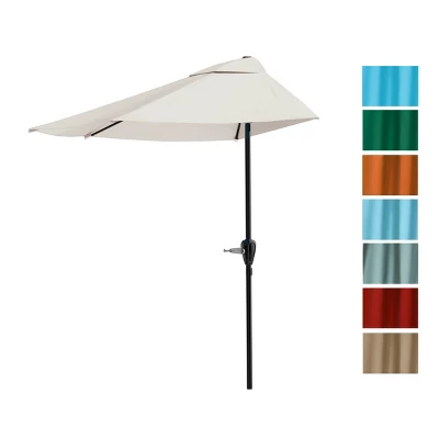 Nature Spring Half-Canopy Umbrella For Patios - 52" X 108" X 92", Tan 4 Nature Spring Half-Canopy Umbrella For Patios - 52" X 108" X 92", Tan - Image 2