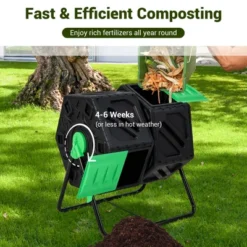Costway Dual Chamber Compost Tumbler Outdoor Rotating Chamber Compost Bin 34.5 Gallon 15 Costway Dual Chamber Compost Tumbler Outdoor Rotating Chamber Compost Bin 34.5 Gallon -Garden Promotional Store GUEST 5ede0308 53ad 4638 b124 3711361e2571