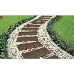 Flexon Rubber Railroad Tie Decorative Lawn And Garden Stepping Stone - Set Of 3 8 Flexon Rubber Railroad Tie Decorative Lawn And Garden Stepping Stone - Set Of 3 -Garden Promotional Store GUEST 6209987f 3de6 4f10 acf2 db04b993859b