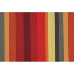 Outdoor Set Of 2 Wicker Chair Cushions - Orange/Green Stripe - Jordan Manufacturing