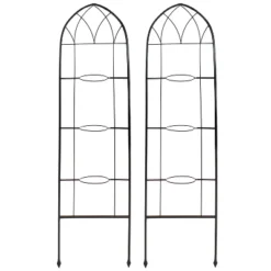 Sunnydaze Decor Sunnydaze 2-Piece Arched Climbing Plants Wall Trellis With Flower Pot Supports -Garden Promotional Store GUEST 630005ef d287 41f7 b15e b5fe653b2a28