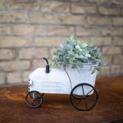 Tractor White Metal Planter - Foreside Home & Garden 17 Tractor White Metal Planter - Foreside Home & Garden -Garden Promotional Store GUEST 63271505 1cf8 4b28 b916 657cc73e9b9b