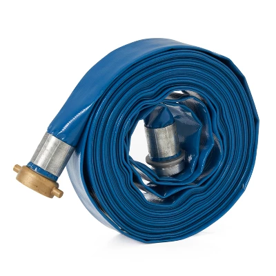 Apache 98138015 1.5" Diameter 50' Length 75 PSI Polyester-Reinforced PVC Lay Flat Pool Sump Pump Hose With Aluminum Pin Lug Connections, Blue (2 Pack) 3 Apache 98138015 1.5" Diameter 50' Length 75 PSI Polyester-Reinforced PVC Lay Flat Pool Sump Pump Hose With Aluminum Pin Lug Connections, Blue (2 Pack)