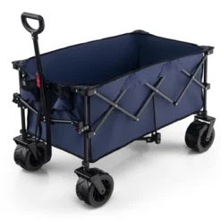 Costway Folding Collapsible Wagon Utility Garden Cart W/ Wide Wheels Adjustable Handle -Garden Promotional Store GUEST 641c38fa 19c9 49e2 8ebe afad1c4a4d92