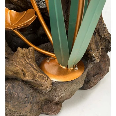 Wind & Weather Realistic Indoor/Outdoor Woodland Stump Fountain With Metal Lily Pads 8 Wind & Weather Realistic Indoor/Outdoor Woodland Stump Fountain With Metal Lily Pads - Image 6