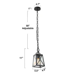 11" Metal/Seeded Glass Square Outdoor Pendant Light Black - LNC -Garden Promotional Store GUEST 64775114 db8a 4def a08b 443562139567
