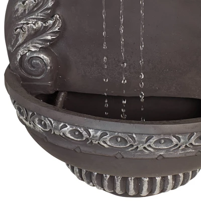 John Timberland Tivoli Grey Ornate Rustic Outdoor 2 Tier Outdoor Wall Water Fountain 33" For Yard Backyard Garden Patio Home Deck Porch House Exterior 7 John Timberland Tivoli Grey Ornate Rustic Outdoor 2 Tier Outdoor Wall Water Fountain 33" For Yard Backyard Garden Patio Home Deck Porch House Exterior - Image 5
