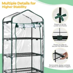 Costway White Mini Greenhouse W/ PVC Cover 4-Tier Portable Warm House 28'' X 19'' X 63'' 18 Costway White Mini Greenhouse W/ PVC Cover 4-Tier Portable Warm House 28'' X 19'' X 63'' -Garden Promotional Store GUEST 64e38c71 fc95 4ea3 9b21 554b69eb9181