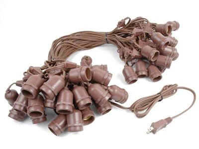 Novelty Lights Edison Outdoor String Lights With 50 Suspended Sockets Brown Wire 100 Feet 5 Novelty Lights Edison Outdoor String Lights With 50 Suspended Sockets Brown Wire 100 Feet - Image 3