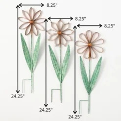 24.25"H Sullivans Color-Bursting Flower Stakes Set Of 3, Multicolored -Garden Promotional Store GUEST 68116699 5c8f 4217 96ec 4b95f67d78af