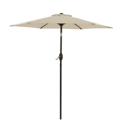 7.5' X 7.5' Outdoor Patio Umbrella With Button Tilt And Crank - Wellfor 16 7.5' X 7.5' Outdoor Patio Umbrella With Button Tilt And Crank - Wellfor - Image 14