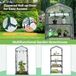 Costway White Mini Greenhouse W/ PVC Cover 4-Tier Portable Warm House 28'' X 19'' X 63'' 15 Costway White Mini Greenhouse W/ PVC Cover 4-Tier Portable Warm House 28'' X 19'' X 63'' -Garden Promotional Store GUEST 6a4093a4 43ab 4dce 9294 4b4b0c469627