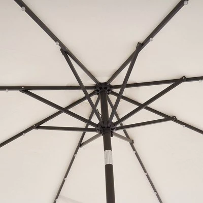 9' X 9' Solar LED Patio Umbrella With Tilt Adjustment And Crank Lift Beige - Wellfor 9 9' X 9' Solar LED Patio Umbrella With Tilt Adjustment And Crank Lift Beige - Wellfor - Image 7