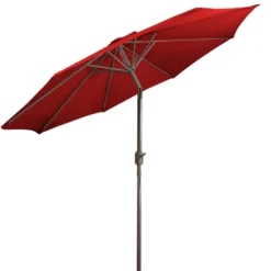 Northlight 9ft Outdoor Patio Market Umbrella With Hand Crank And Tilt, Red -Garden Promotional Store GUEST 6b0754bd 665e 4faf ab85 d558ada91da6