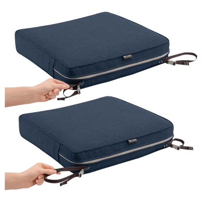 21" X 21" X 3" Montlake Fadesafe Square Patio Dining Seat Cushion Set - Heather Indigo Blue - Classic Accessories 7 21" X 21" X 3" Montlake Fadesafe Square Patio Dining Seat Cushion Set - Heather Indigo Blue - Classic Accessories - Image 5
